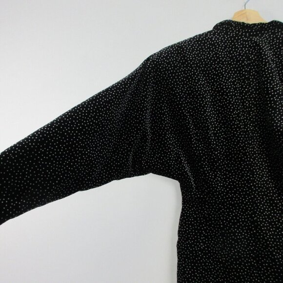 Escada Velvet Polka Dot Blazer Women 34 Cotton Broad Shoulder Black 90's Vtg 674 - Picture 9 of 14